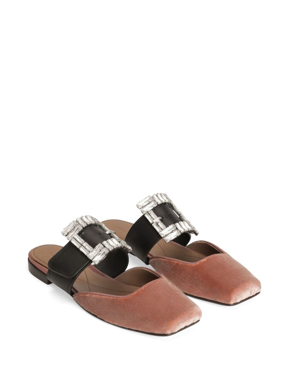 crystal-buckle slippers - 2