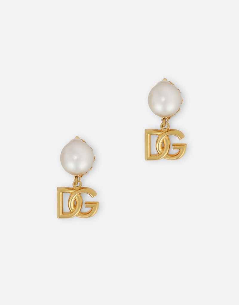 Earrings with DG logo and pearl - 1