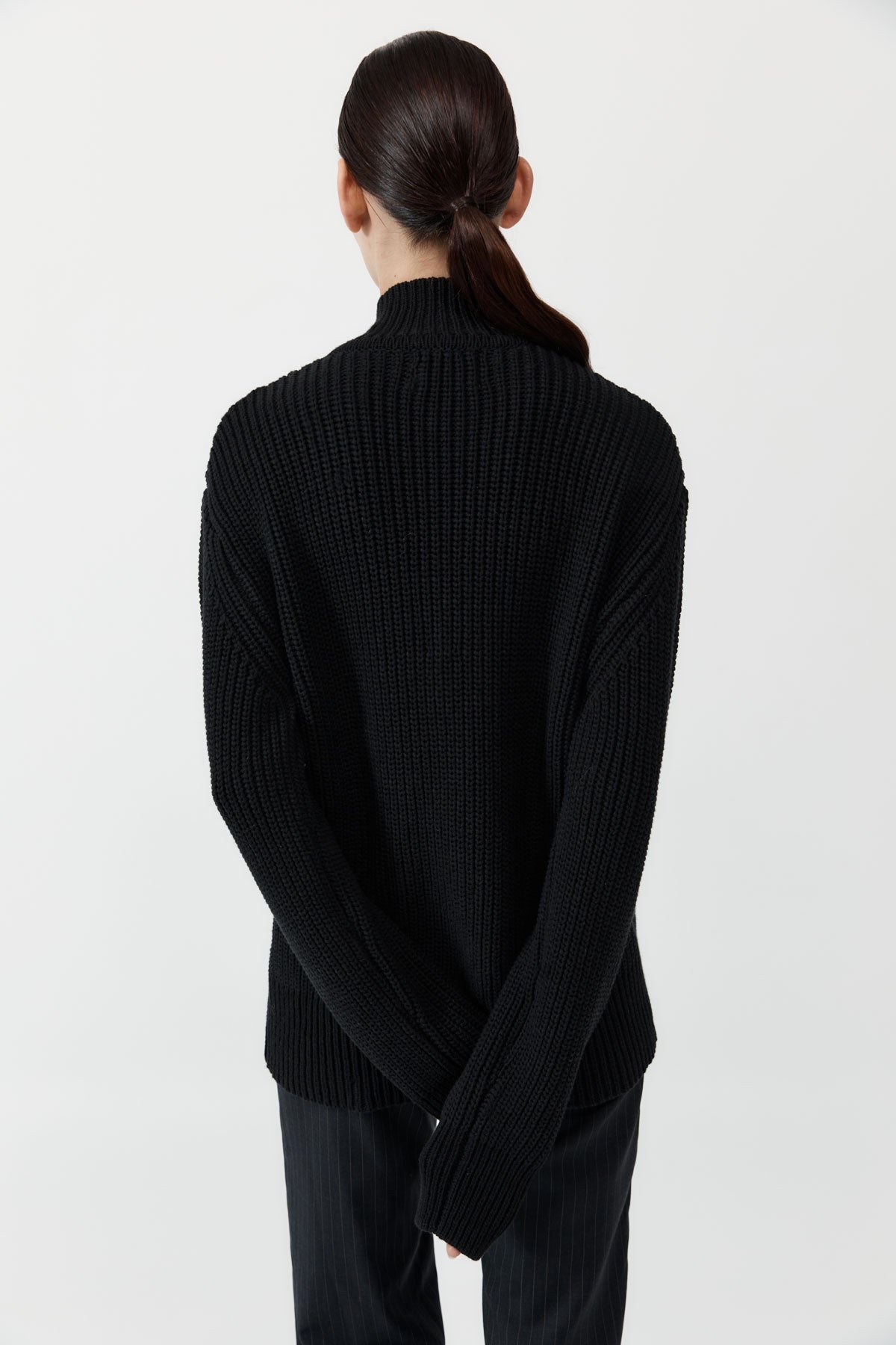 Zip Detail Cardigan - Black - 6