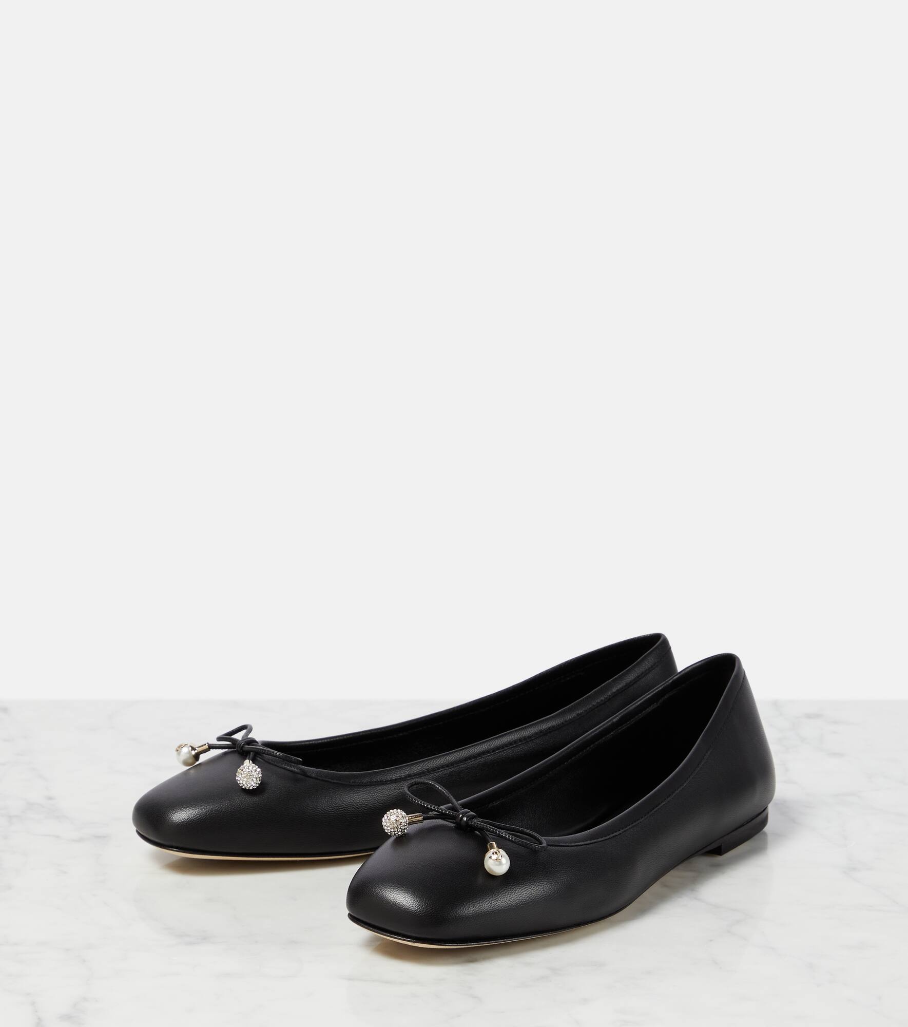 Elme embellished leather ballet flats - 5