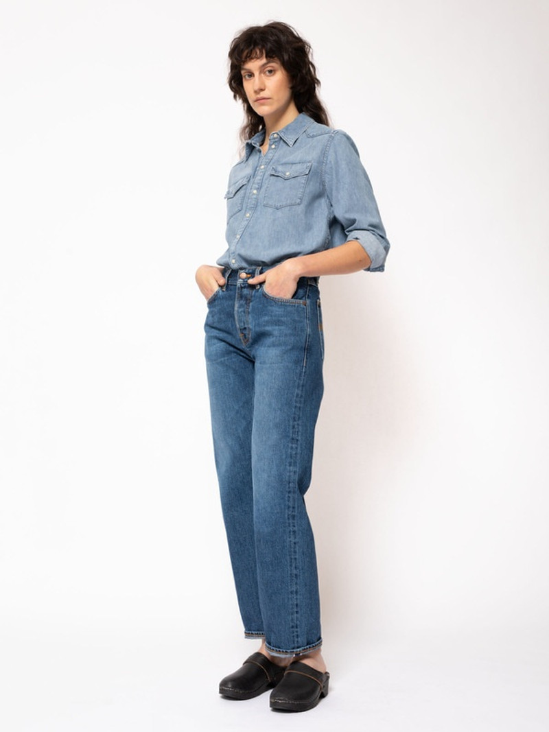 Nudie Jeans Stella Western Shirt Light Stonewash Denim outlook