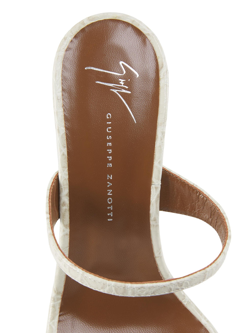 Women's Morpheus Kefir 90MM Swarovski-Crystal Croc-Embossed Leather Sandals - Ivory 5