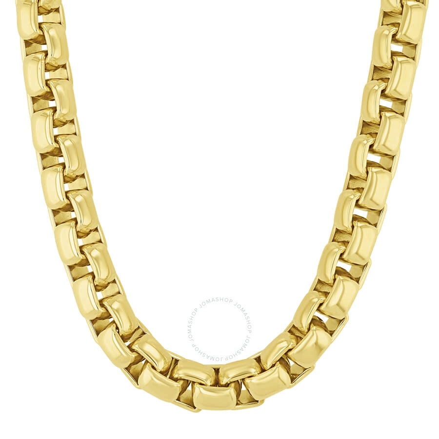 Robert Alton - Robert Alton Stainless Steel Rounded Box Link Yellow Finish Chain - 1