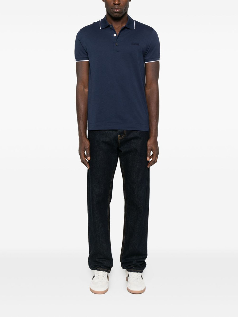 ZEGNA contrast-collar polo shirt outlook