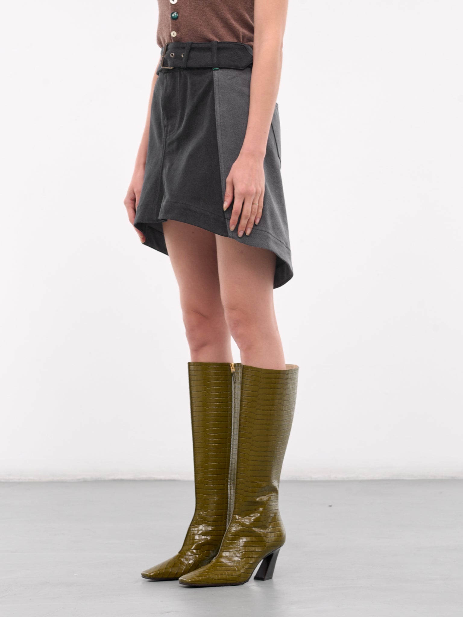 Paneled Mini Skirt - 2