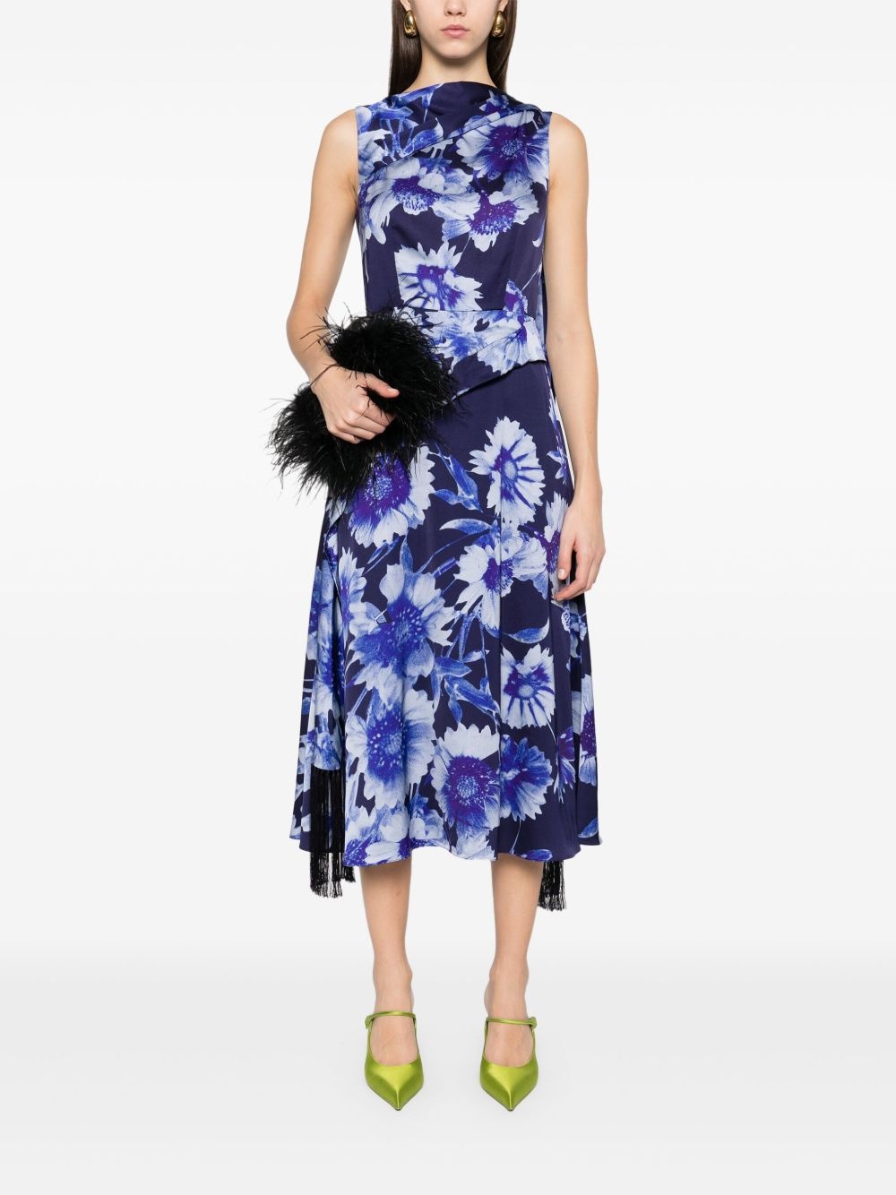 floral-print midi dress - 2