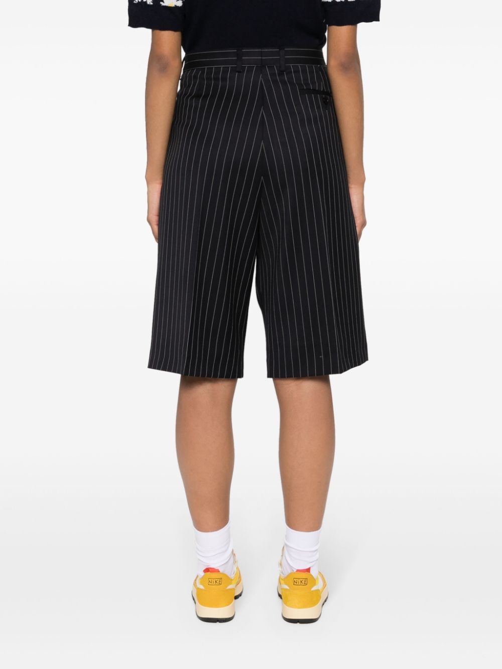 pinstripe tailored shorts - 4