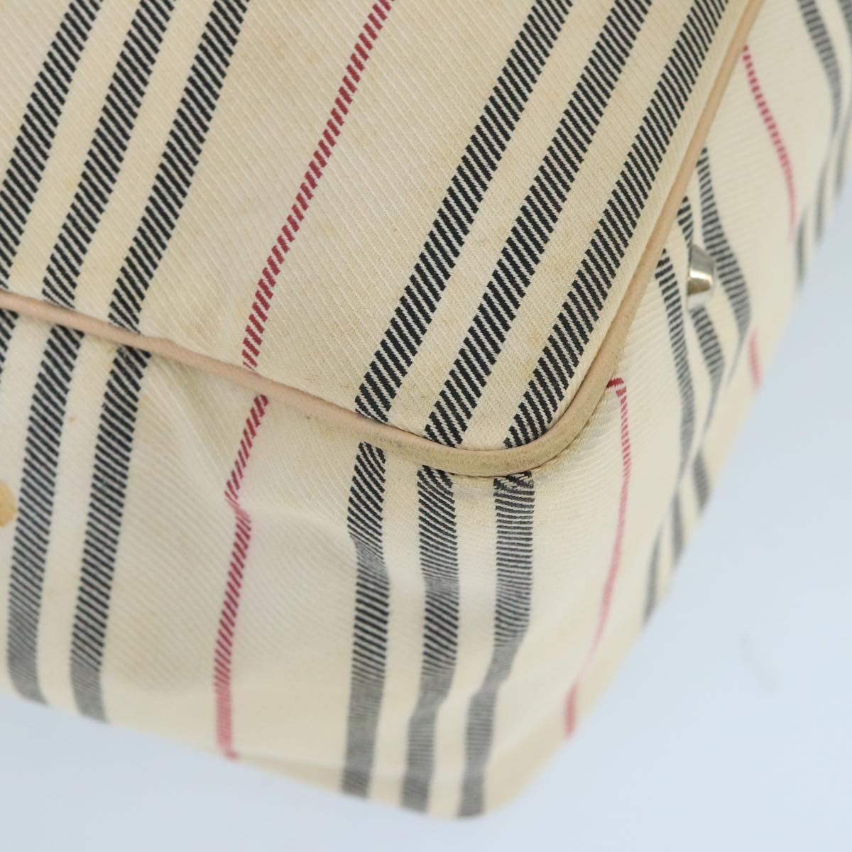 Burberry Tote Bag Canvas Leather Beige Ivory Silver - 16