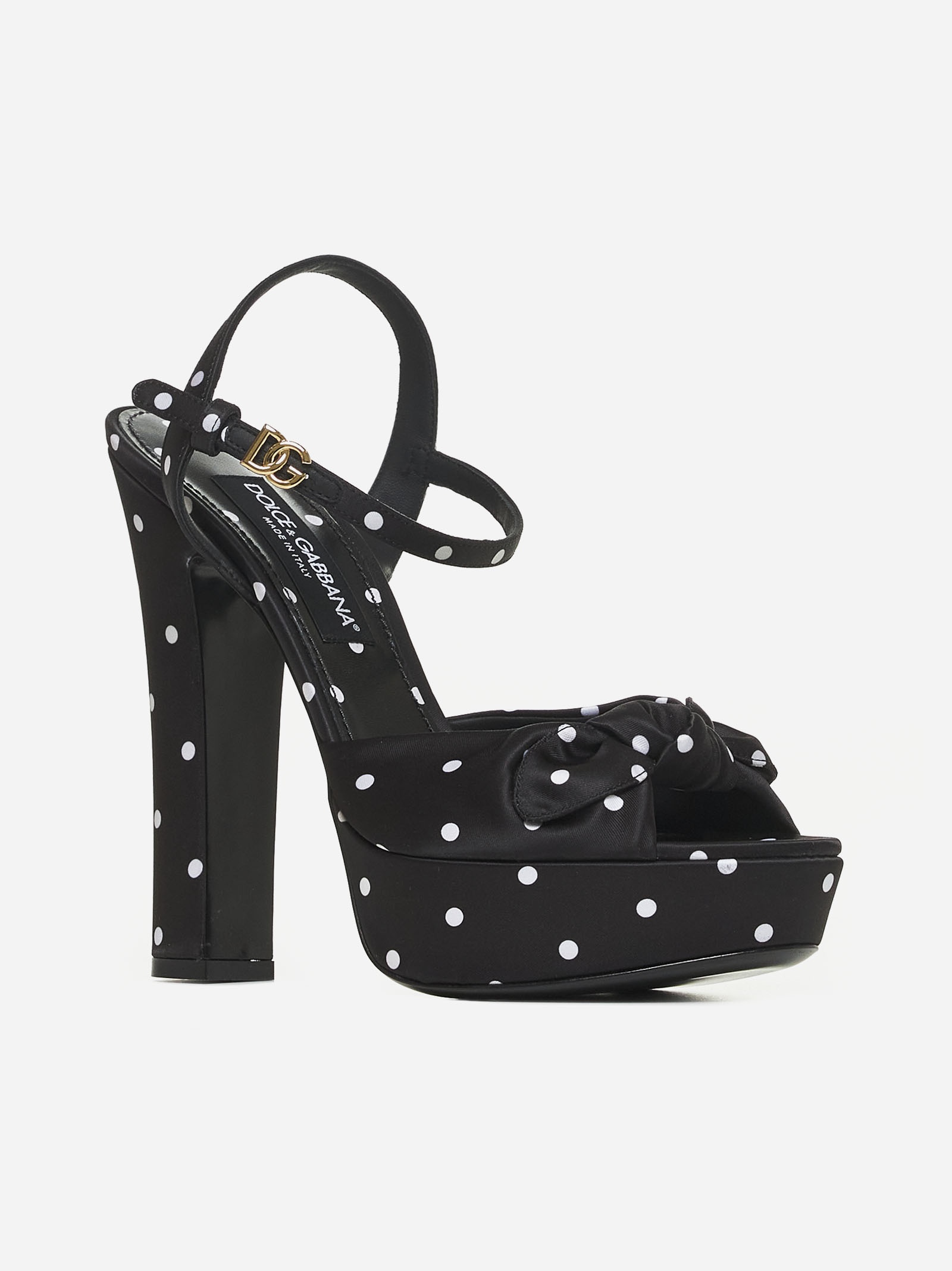 Polka dot satin platform sandals - 2