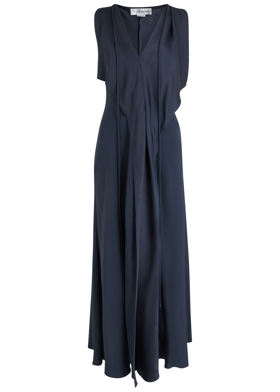 Victoria Beckham Draped Satin-crepe Midi Dress - 1