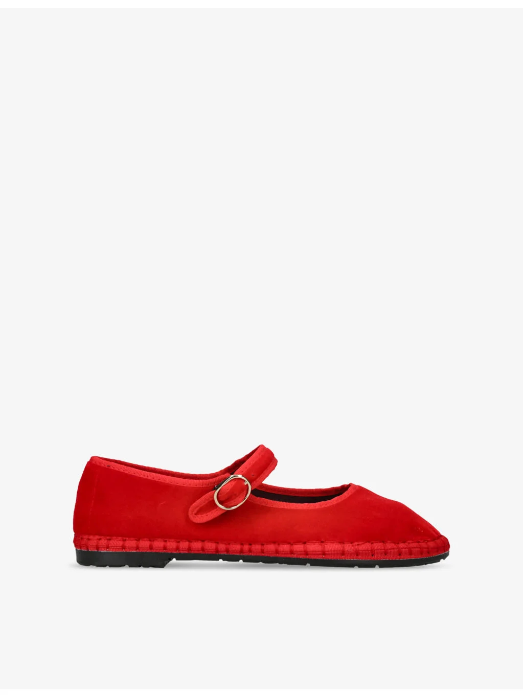 Mellark tonal-piping velvet Mary Jane flats - 1