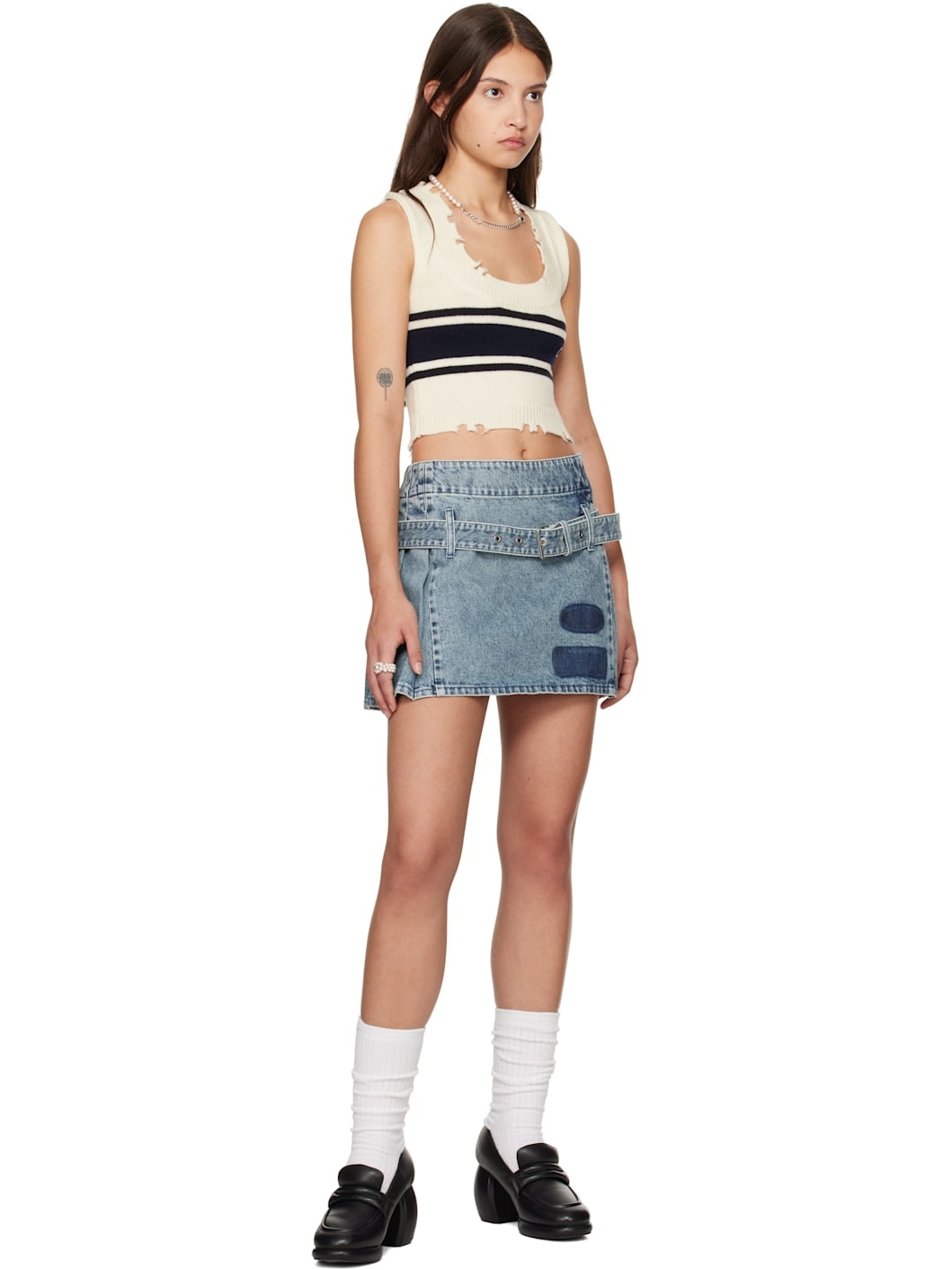 Off-White Destroyed Rib Round Neck Vest - 4