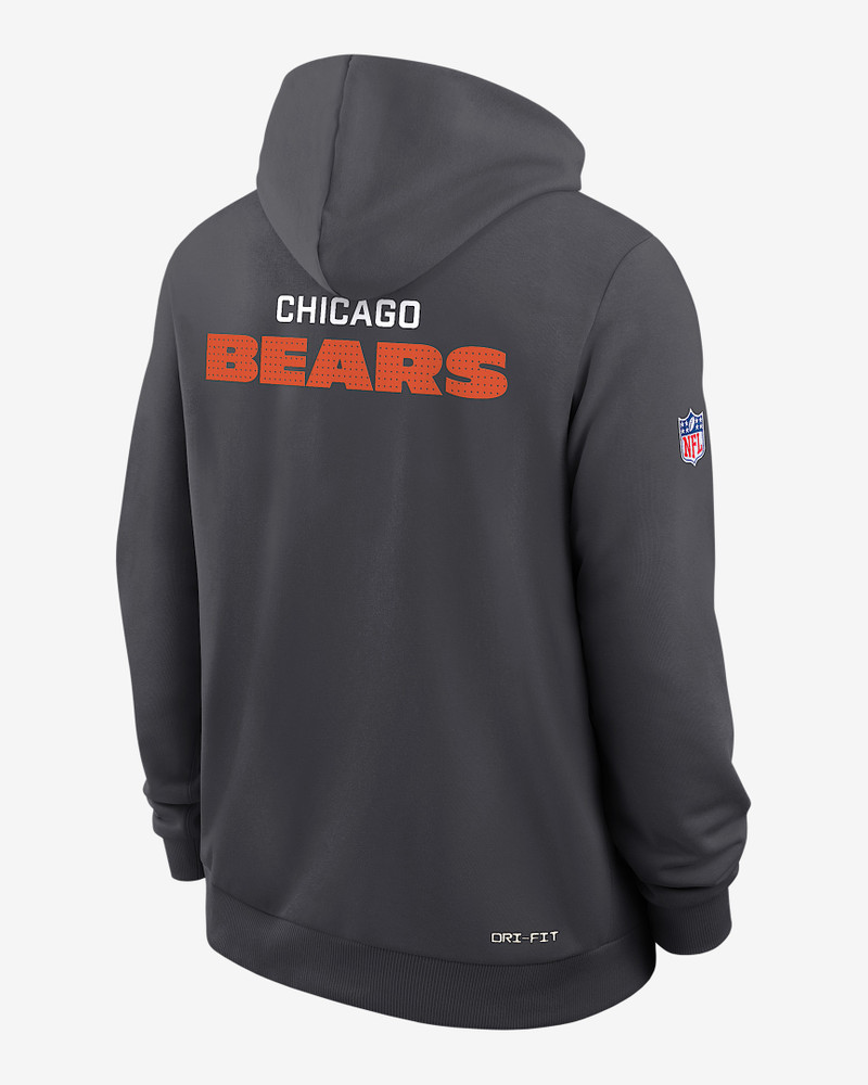 Nike Chicago Bears Initial Home Sideline Men's Nike Dri-FIT NFL Pullover Hoodie outlook