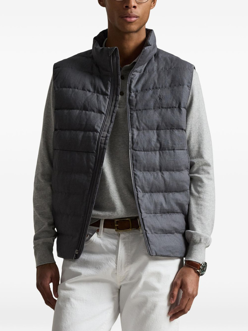 woven quilted linen gilet 3