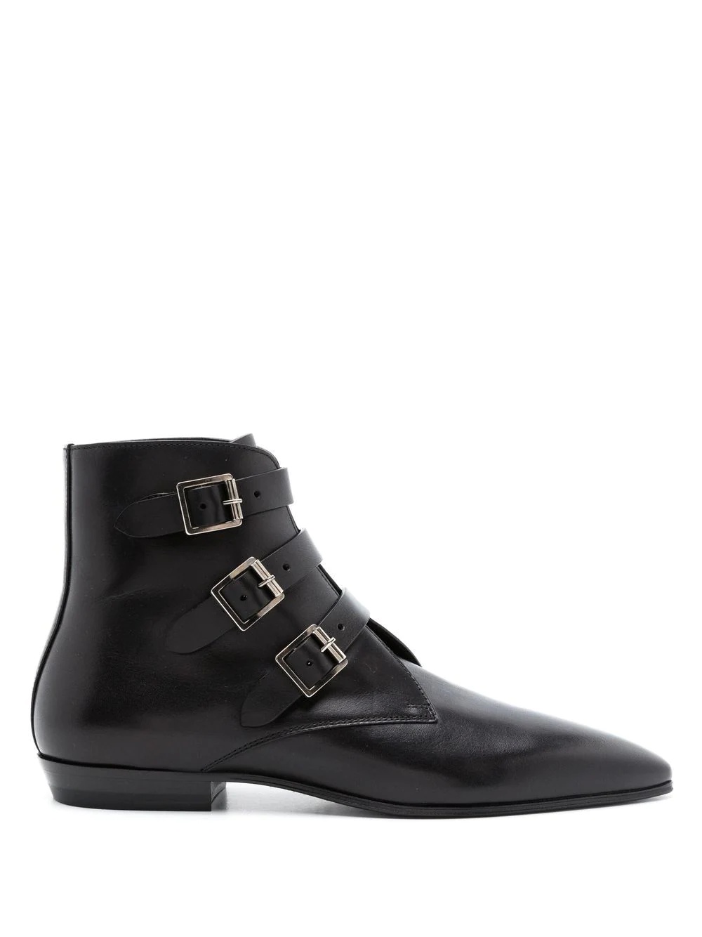 Goth leather buckle boots - 1