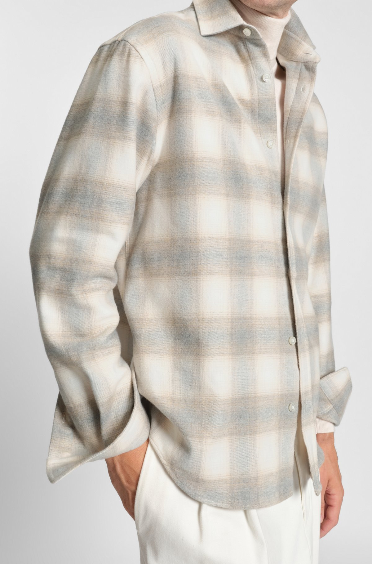 SLIM-FIT SHIRT IN CHECKED COTTON FLANNEL - 6