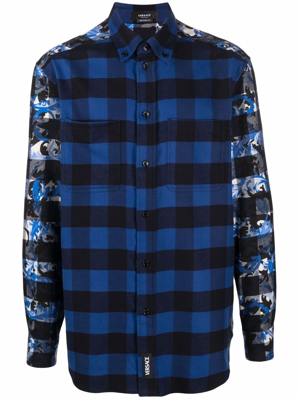 Baroccoflage-print plaid shirt - 1