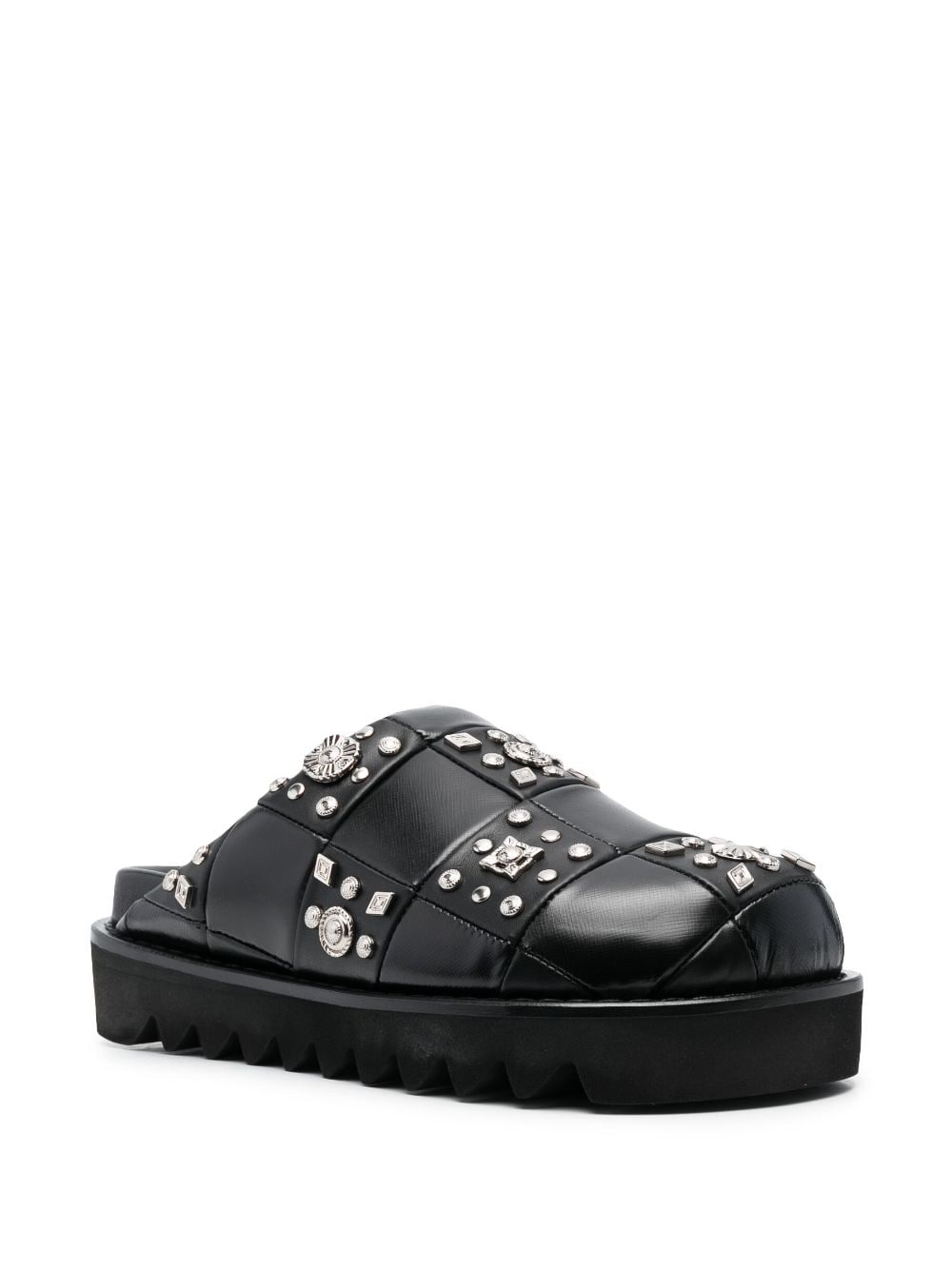 stud-detail leather clogs - 2