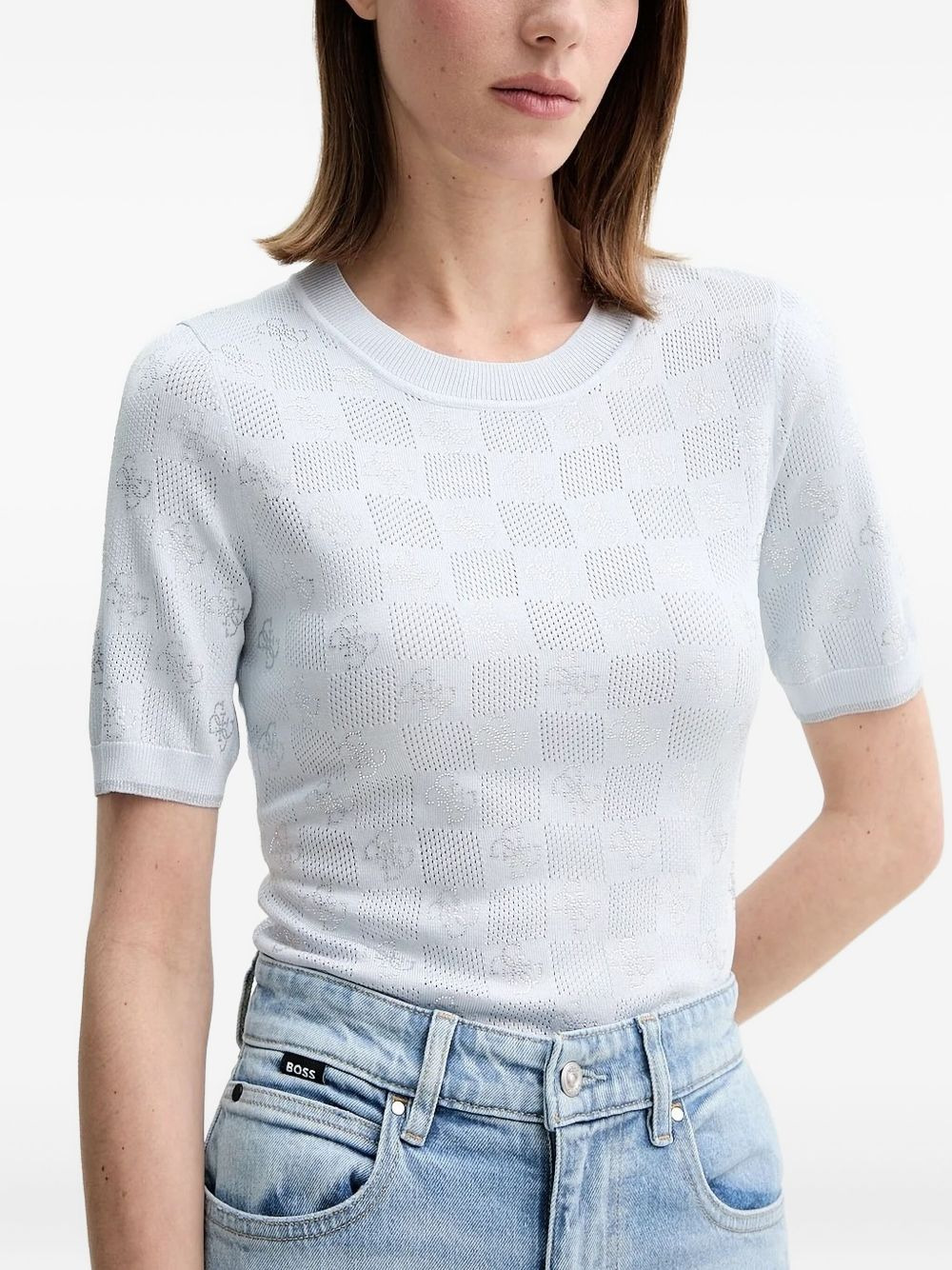 logo knit t-shirt - 3