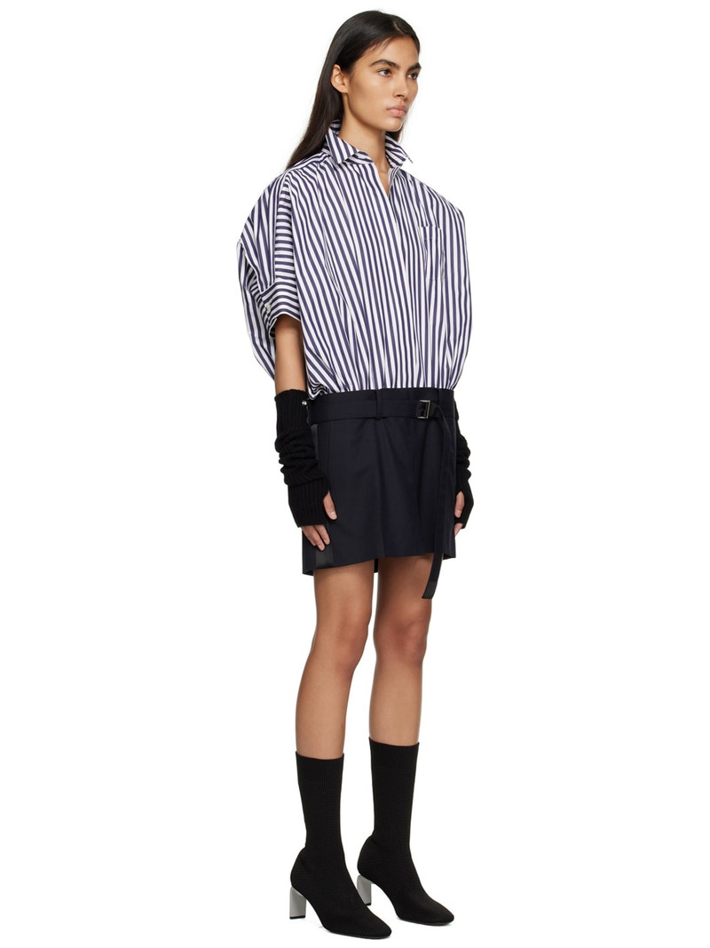 Navy & White Paneled Minidress 2
