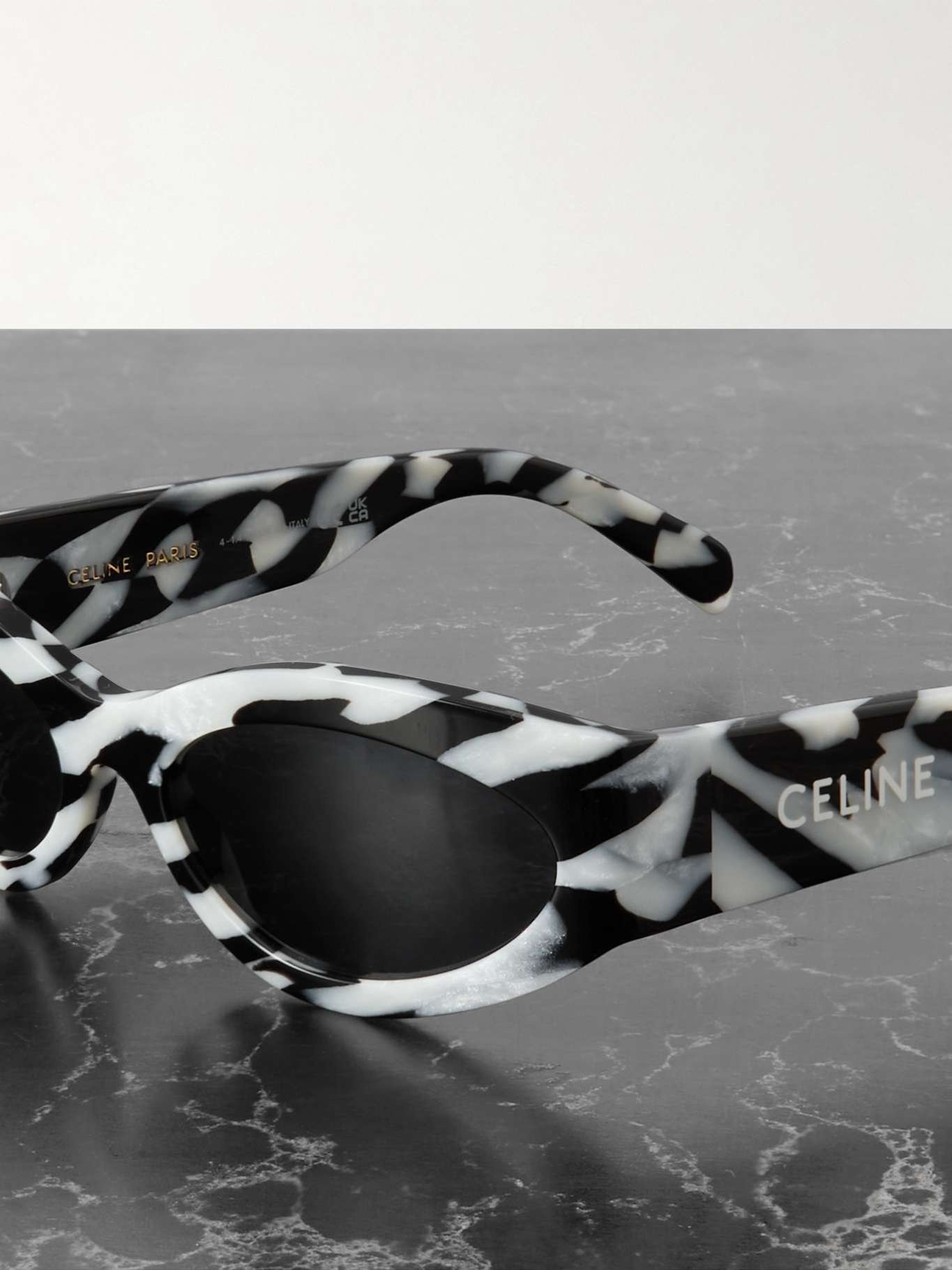 Monochroms cat-eye zebra-print acetate sunglasses - 3