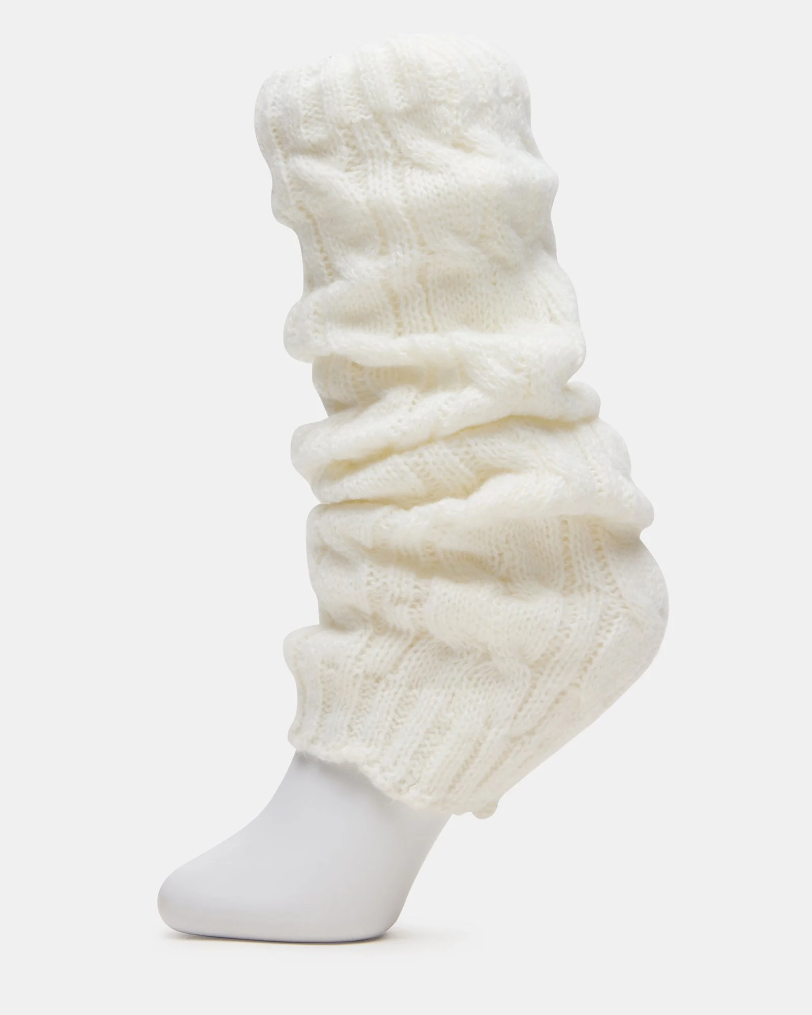 1 PACK CHUNKY CABLE LEG WARMERS IVORY - 1