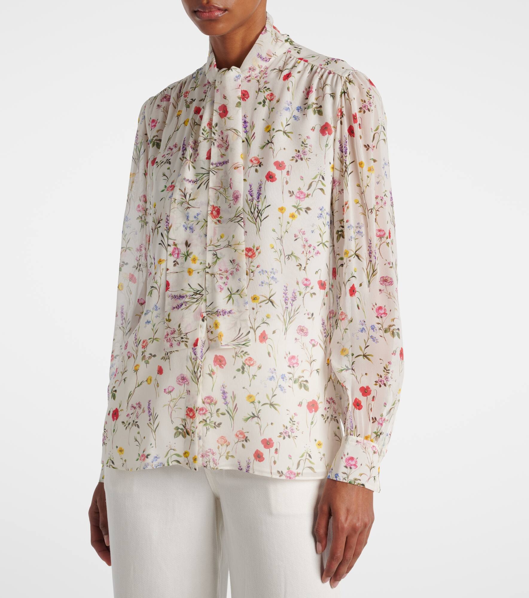 Floral silk blouse - 4