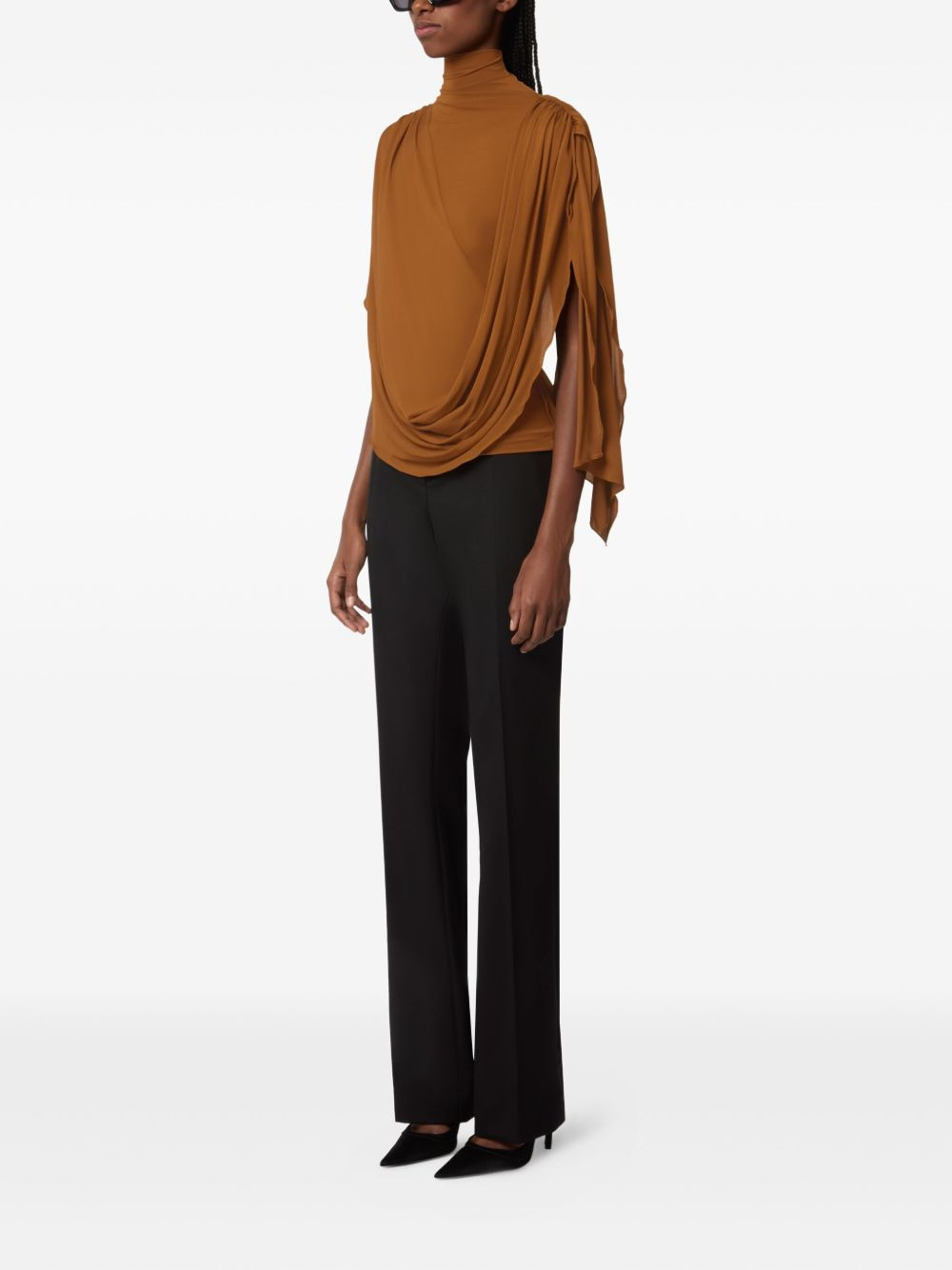 high-neck draped top - 3