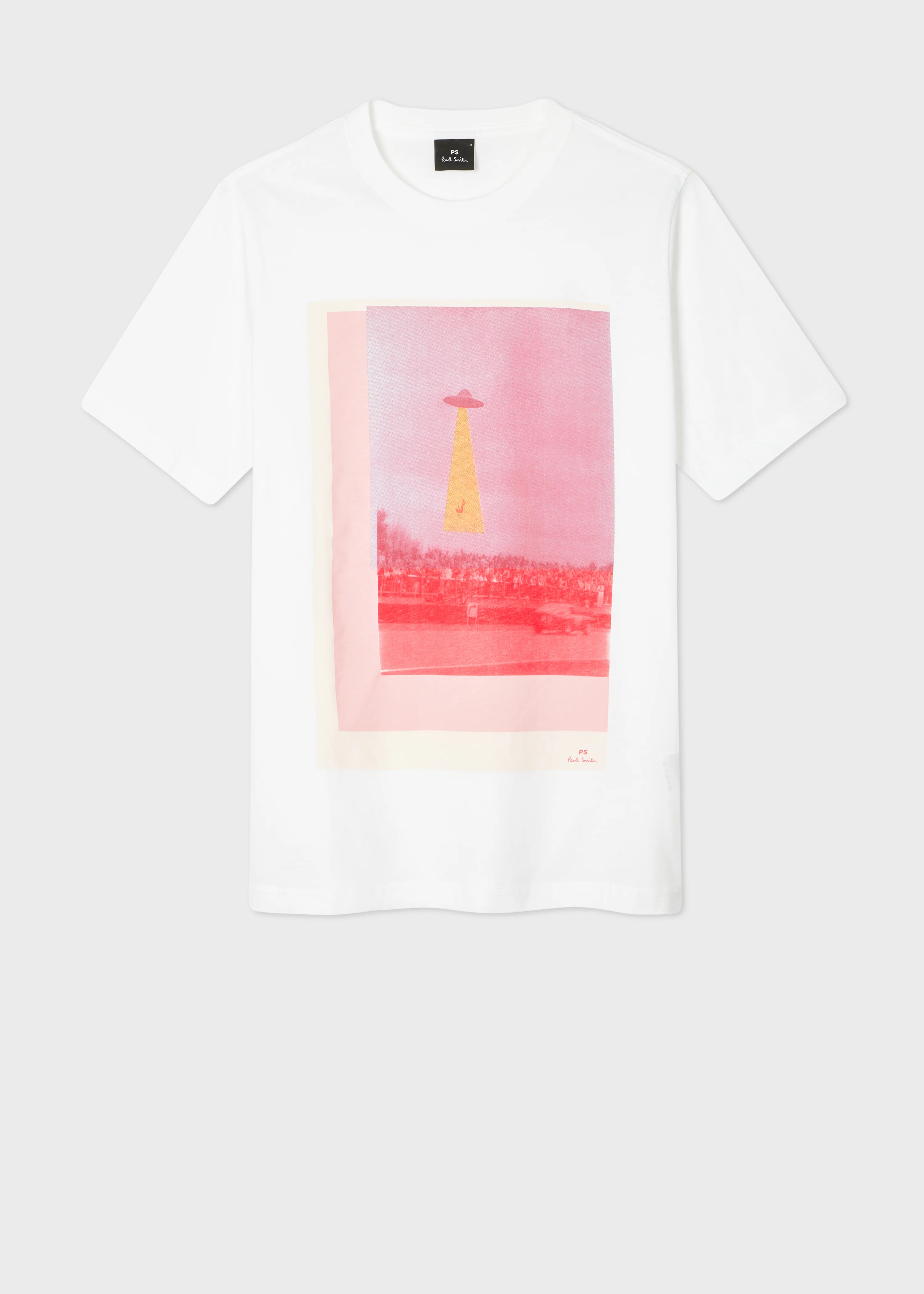 White 'UFO' Print T-Shirt - 1