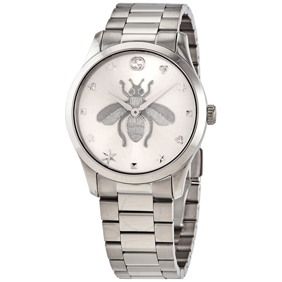 Gucci G-Timeless Quartz Silver Dial Ladies Watch YA1264126 - 1