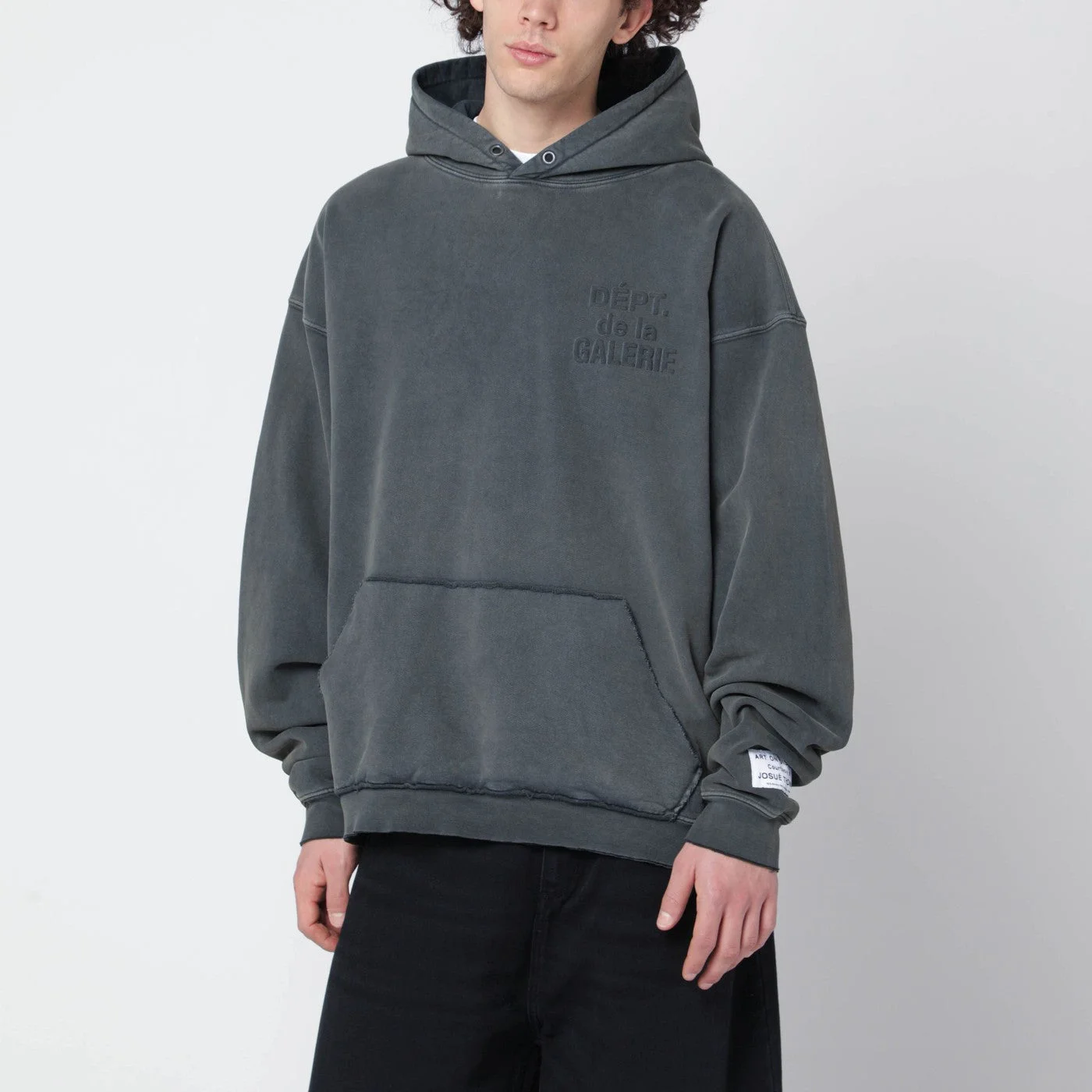 Graphite-grey sweatshirt with embossed logo - 1