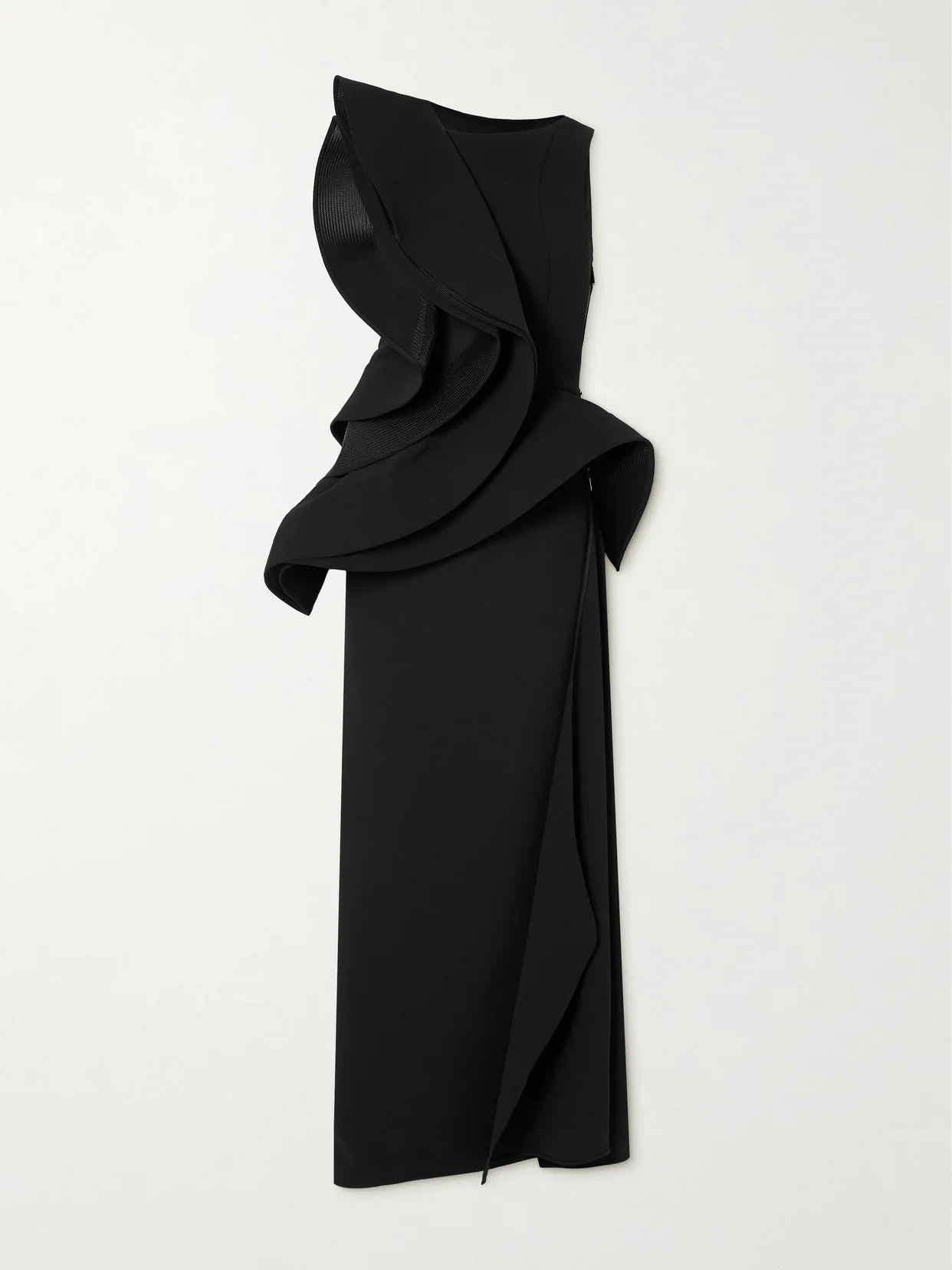 Fateful Ruffled Mesh-trimmed Crepe Gown - 1