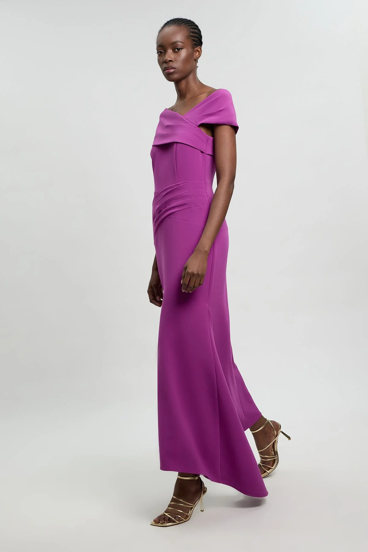 Compact Stretch Viscose Bandeau Maxi Dress - 1