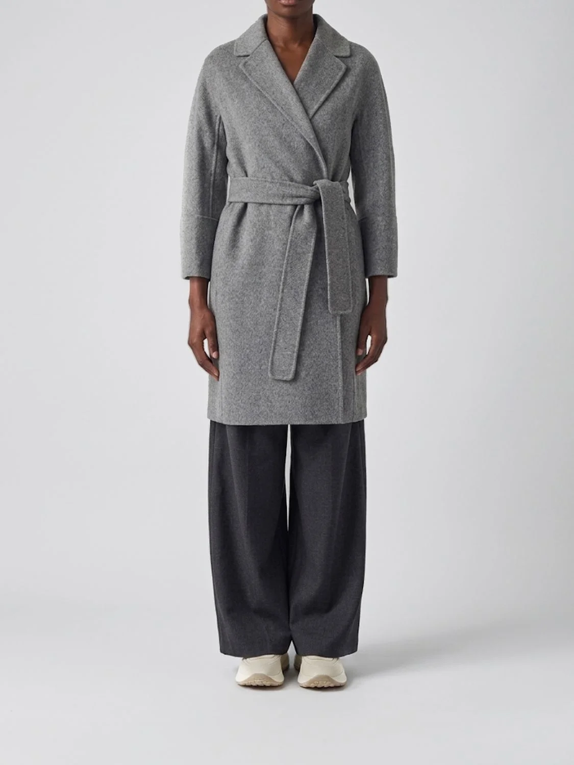 'S Max Mara Knee-Length Robe Coat in Pure Virgin Wool - 1