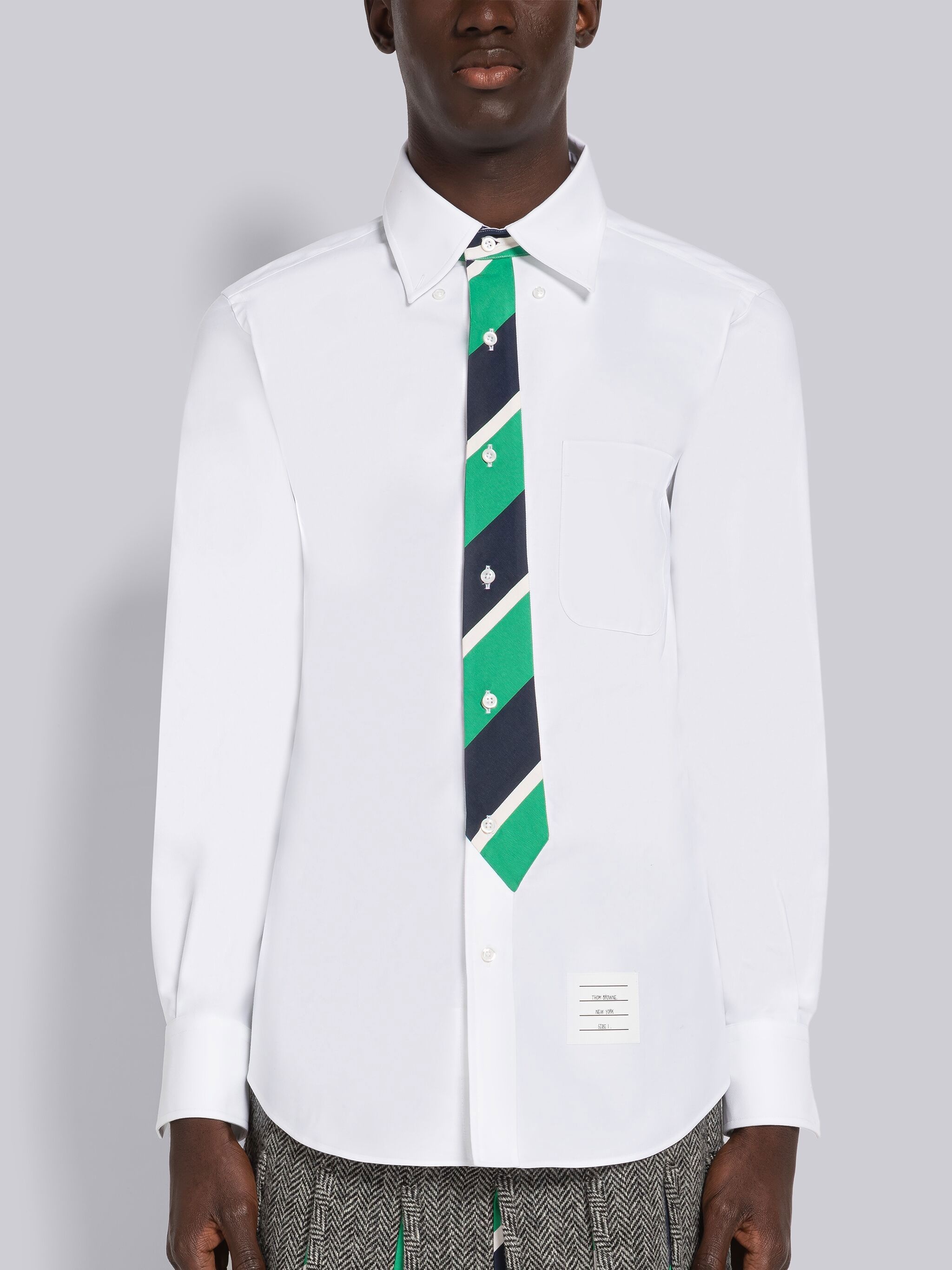 Oxford Trompe L'oeil Tie Straight Fit Shirt - 3