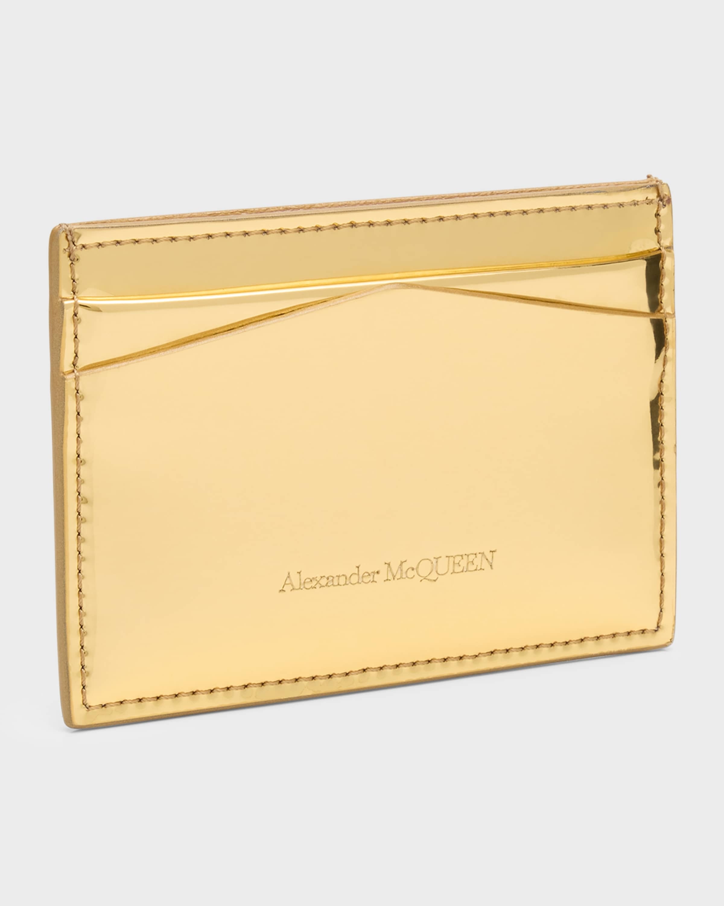 [Alexander McQueen] Gold Slings Card Holder - ☆送料込☆ Alexander McQueen Skull Metallic Card Holder | neimanmarcus