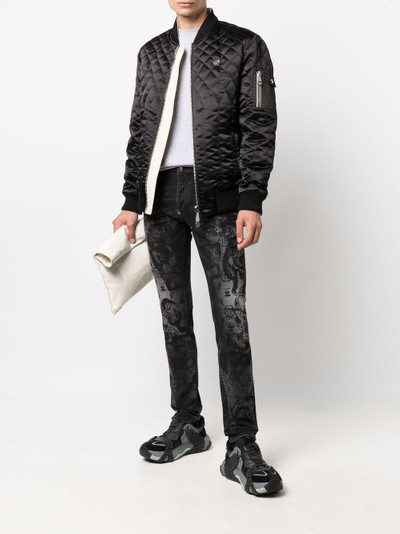 PHILIPP PLEIN monogram-print straight-cut jeans outlook