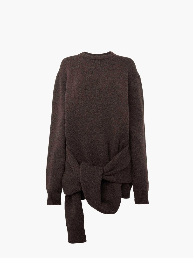 DRAPED TIE-FRONT SWEATER - 1