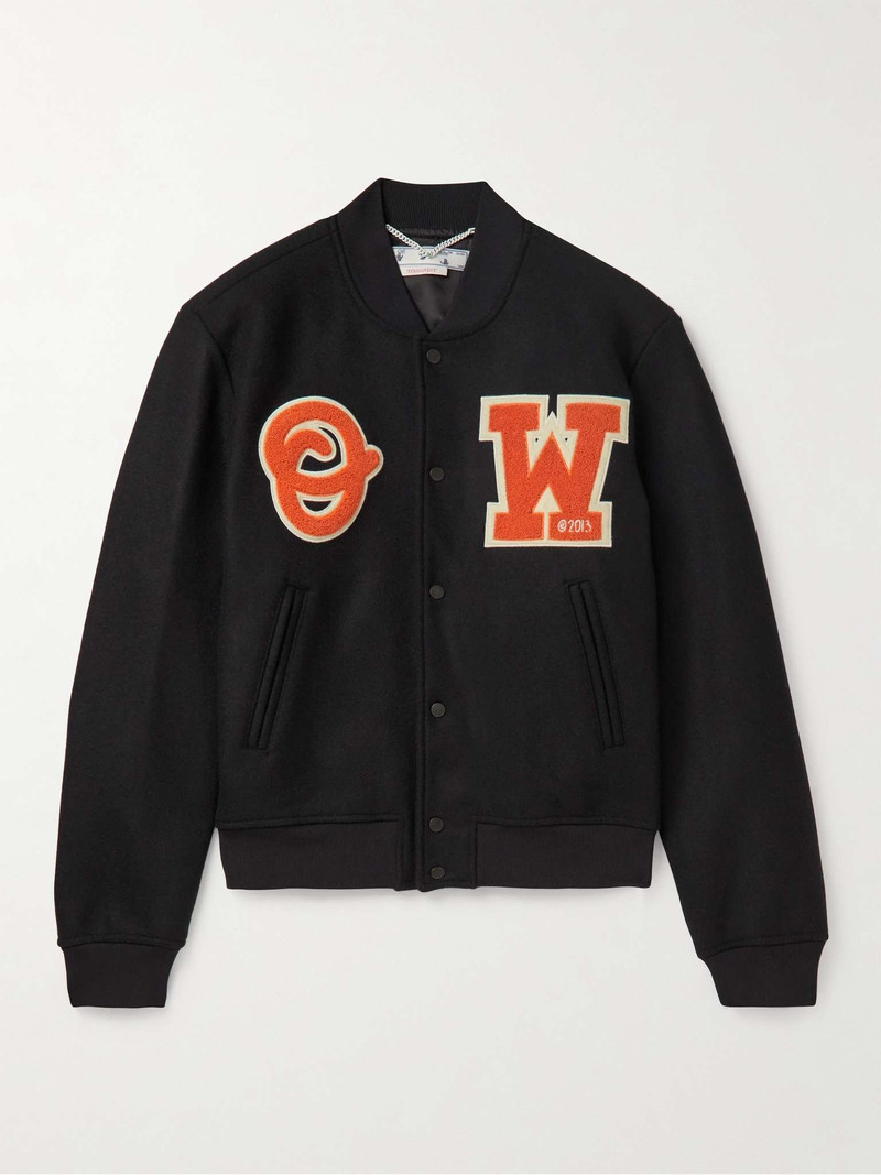 Appliquéd Wool-Blend Felt Varsity 재킷 - 1