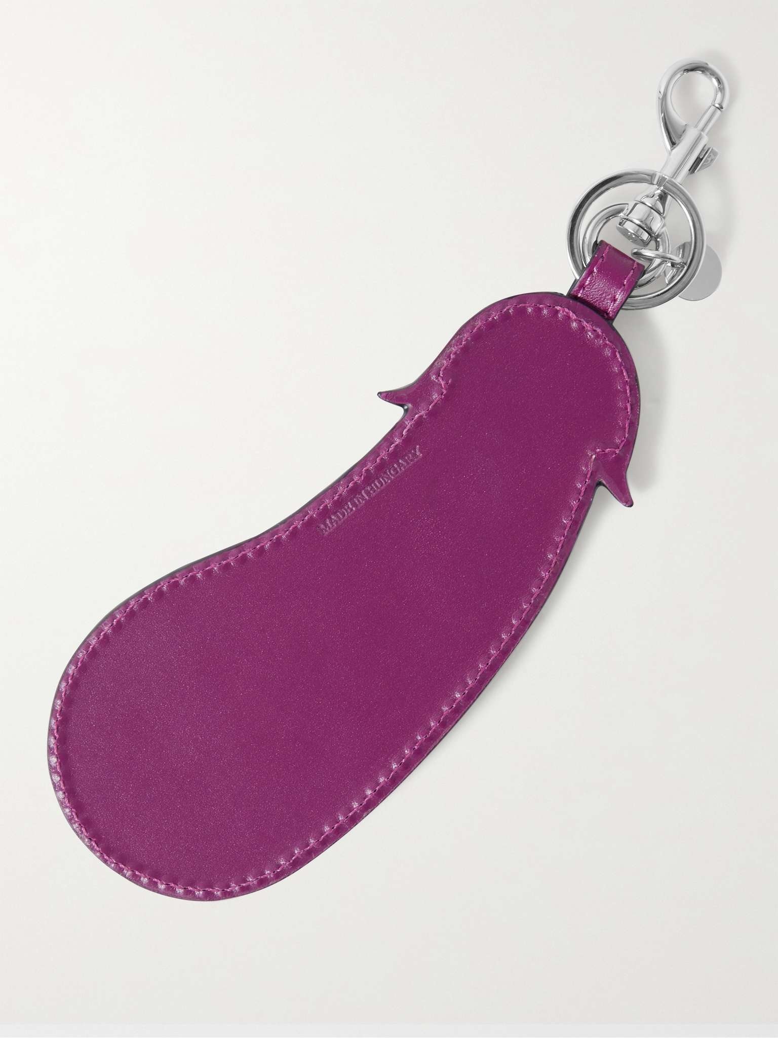 Aubergine Leather Key Fob - 3