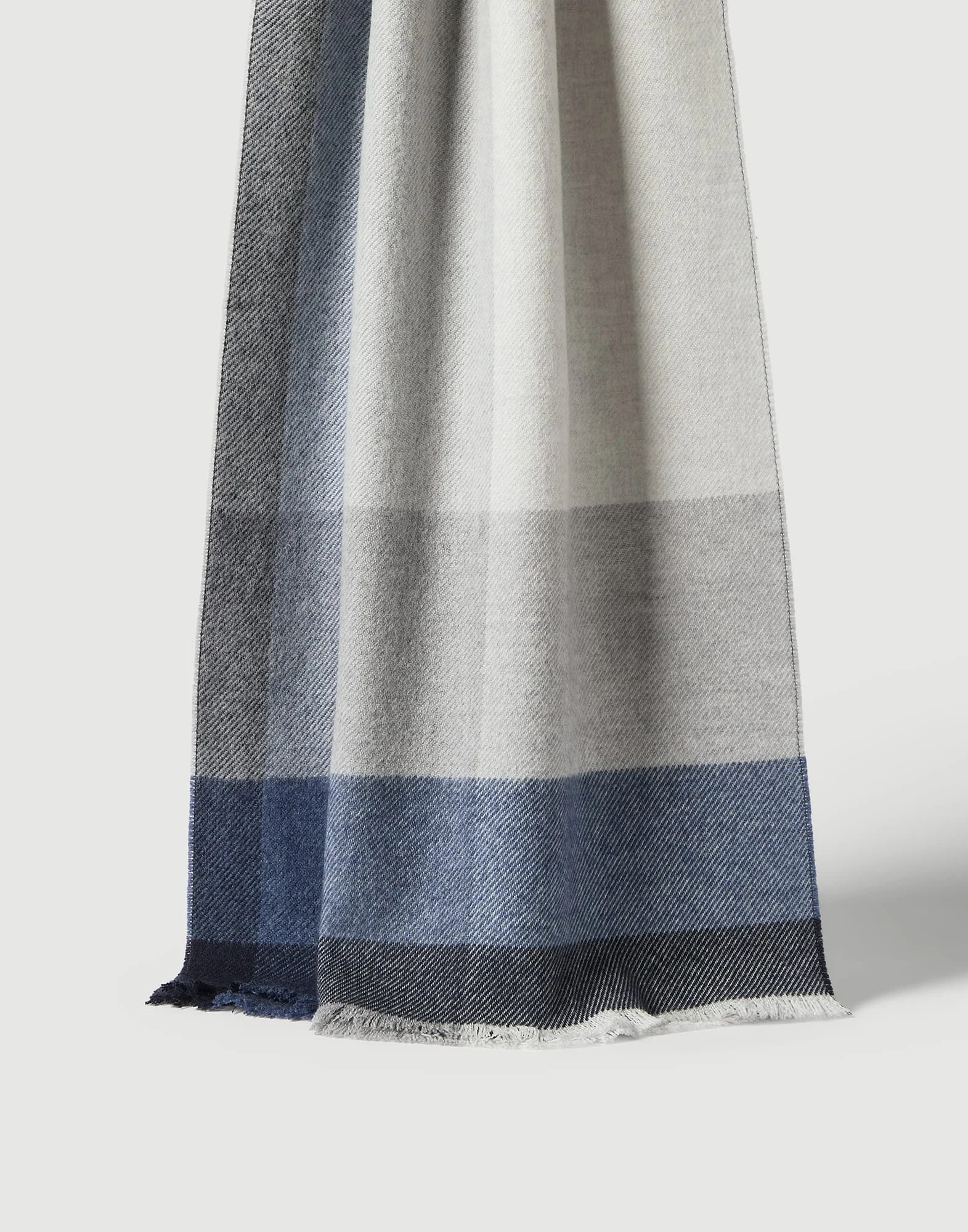 Wool and cashmere checked twill scarf - 1