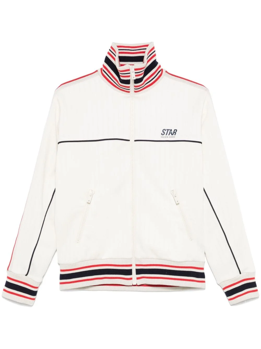striped-trim jacket - 1