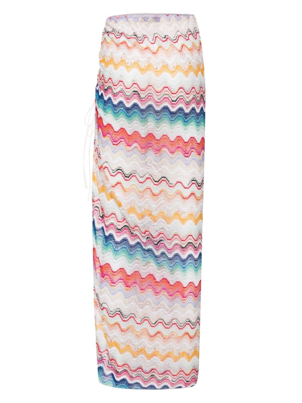 zigzag-woven draped skirt - 2