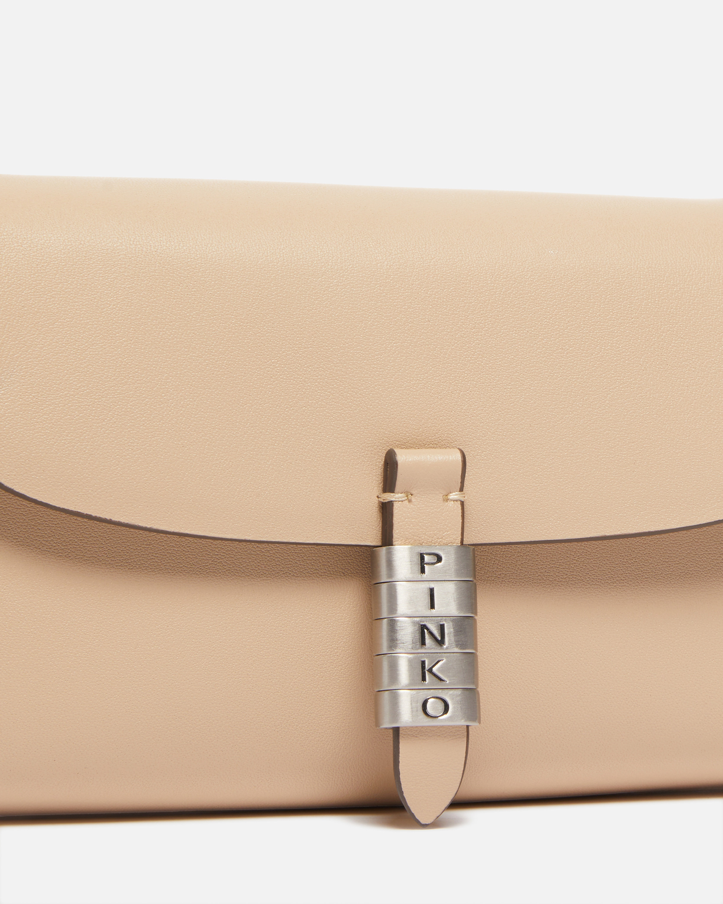 LEATHER PURSE WITH PINKO LETTERING LOGO AND SHOULDER STRAP - 4