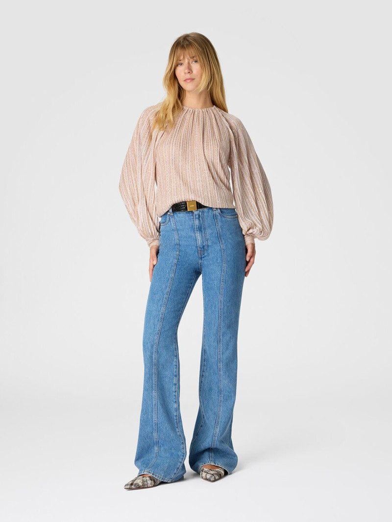 Missoni Flared Crew Neck Sweater with Lamé Stripes outlook