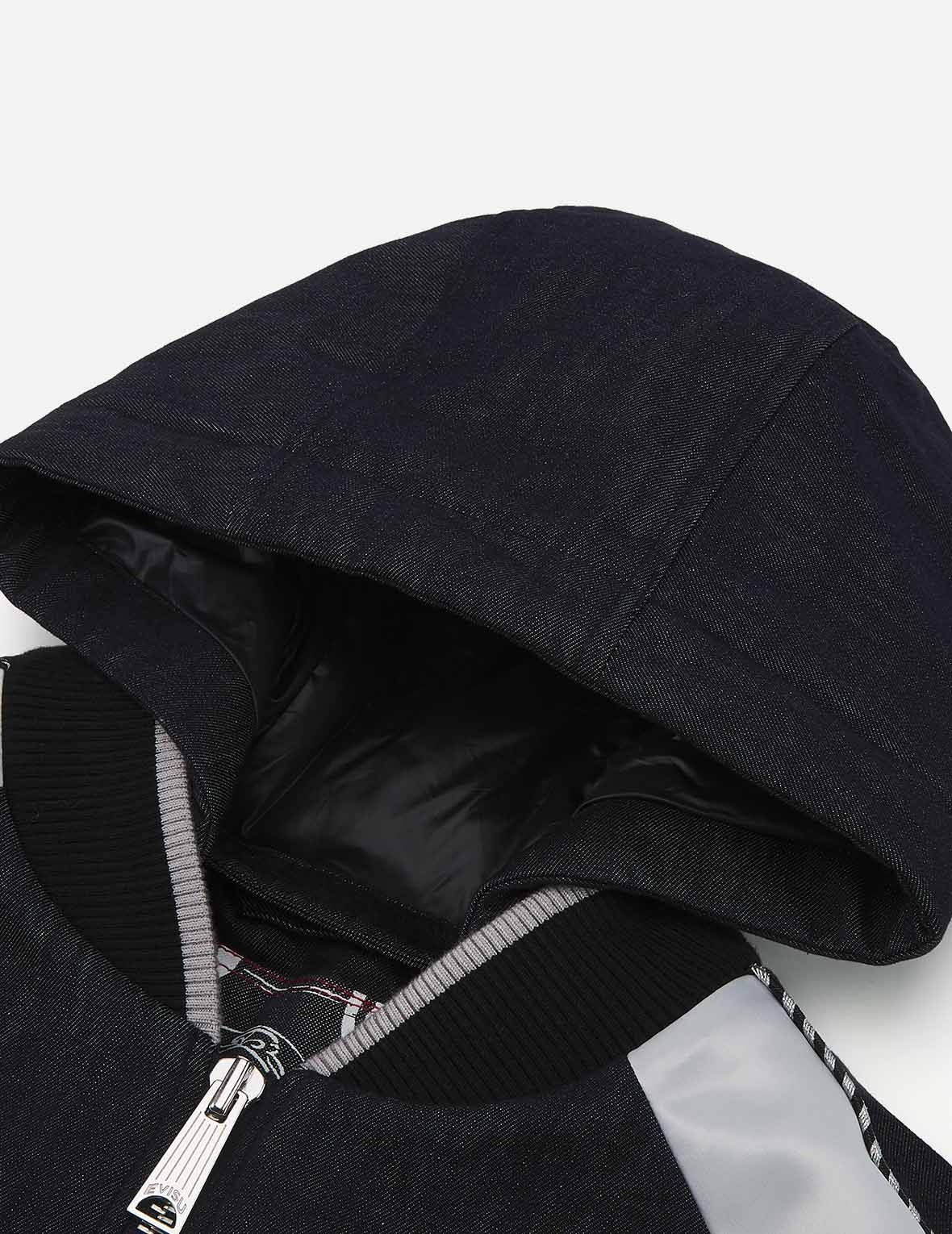DRAGON EMBROIDERED FABRIC BLOCKING PADDED SOUVENIR JACKET - 9