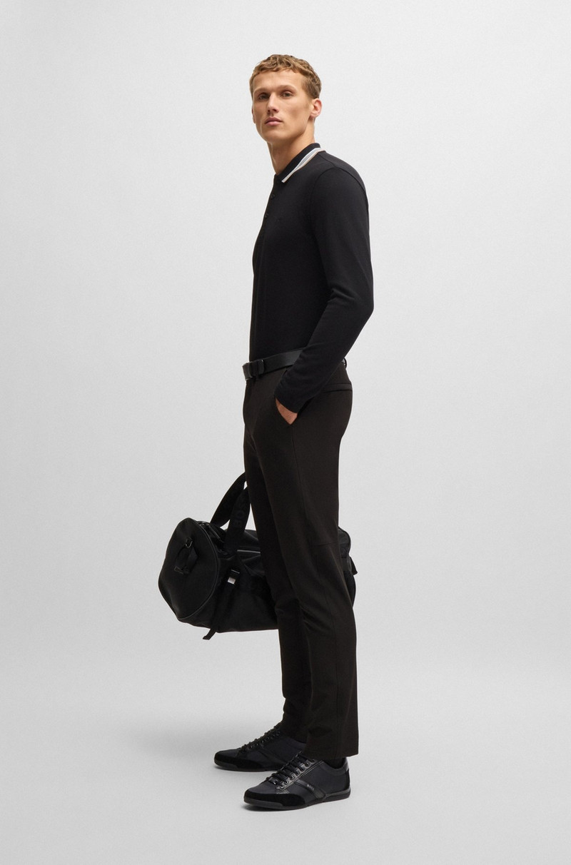 BOSS MIXED-MATERIAL TRAINERS WITH SUEDE AND FAUX LEATHER outlook