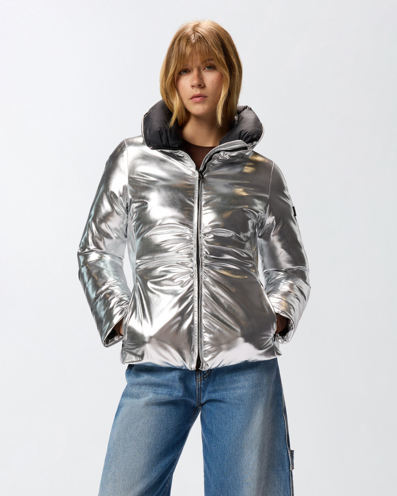 PINKO SHORT DOWN JACKET WITH MIRROR EFFECT outlook