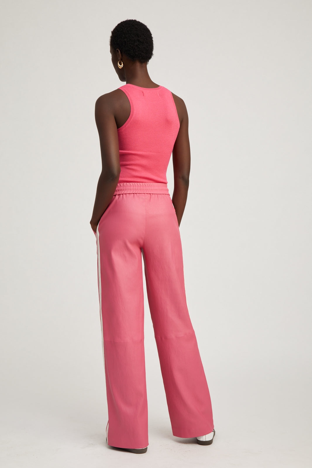 PINK CASHMERE RACER TANK - 4