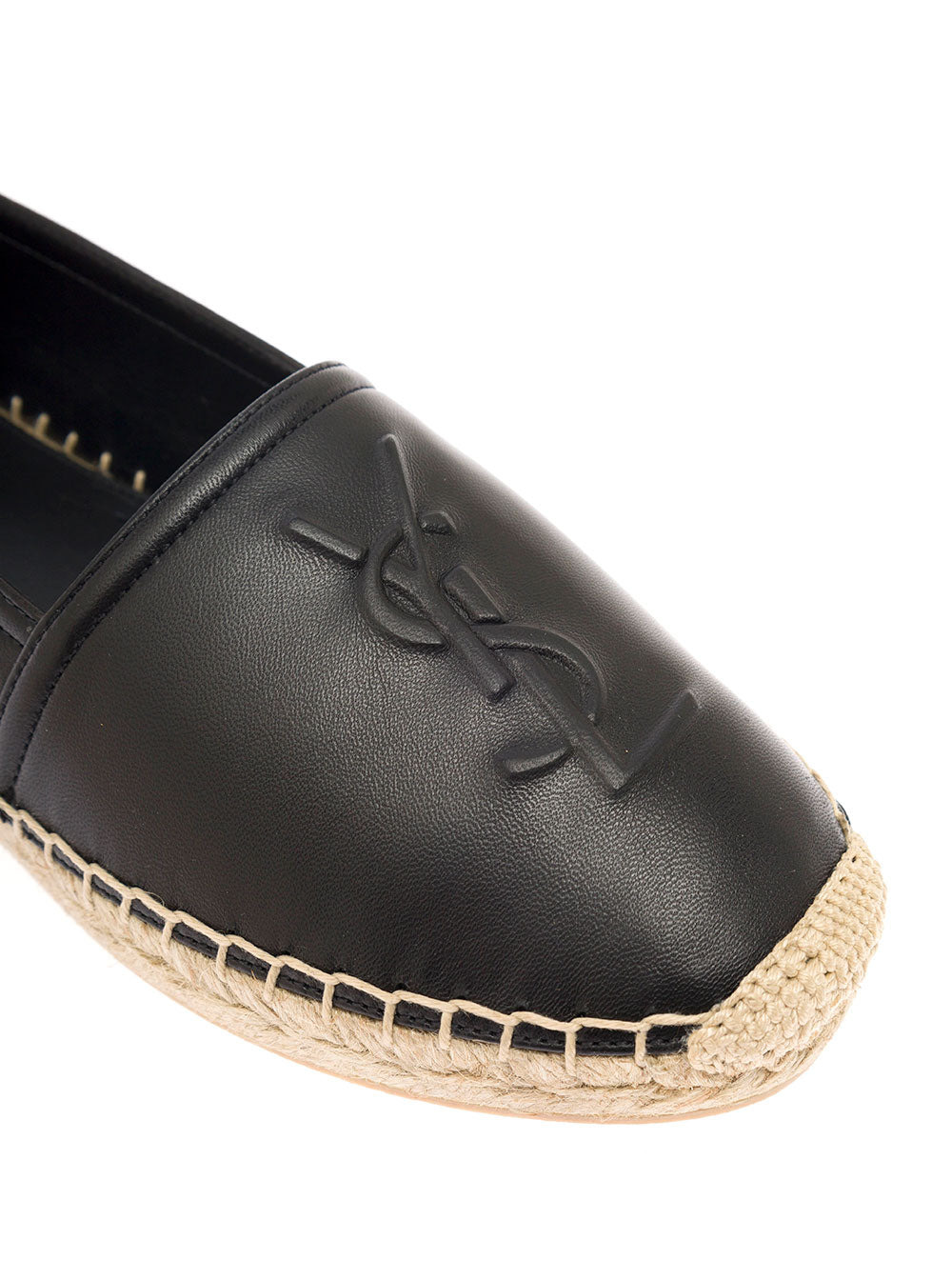Saint Laurent Women Black Espadrilles With Logo In Leather Woman - 4